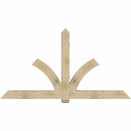 Ekena Millwork Redmond Rough Sawn Timber Gable Bracket, Douglas Fir, 96"W x 52"H x 6"D x 6"F, 13/12 Pitch GBW096X52X0606RED00RDF